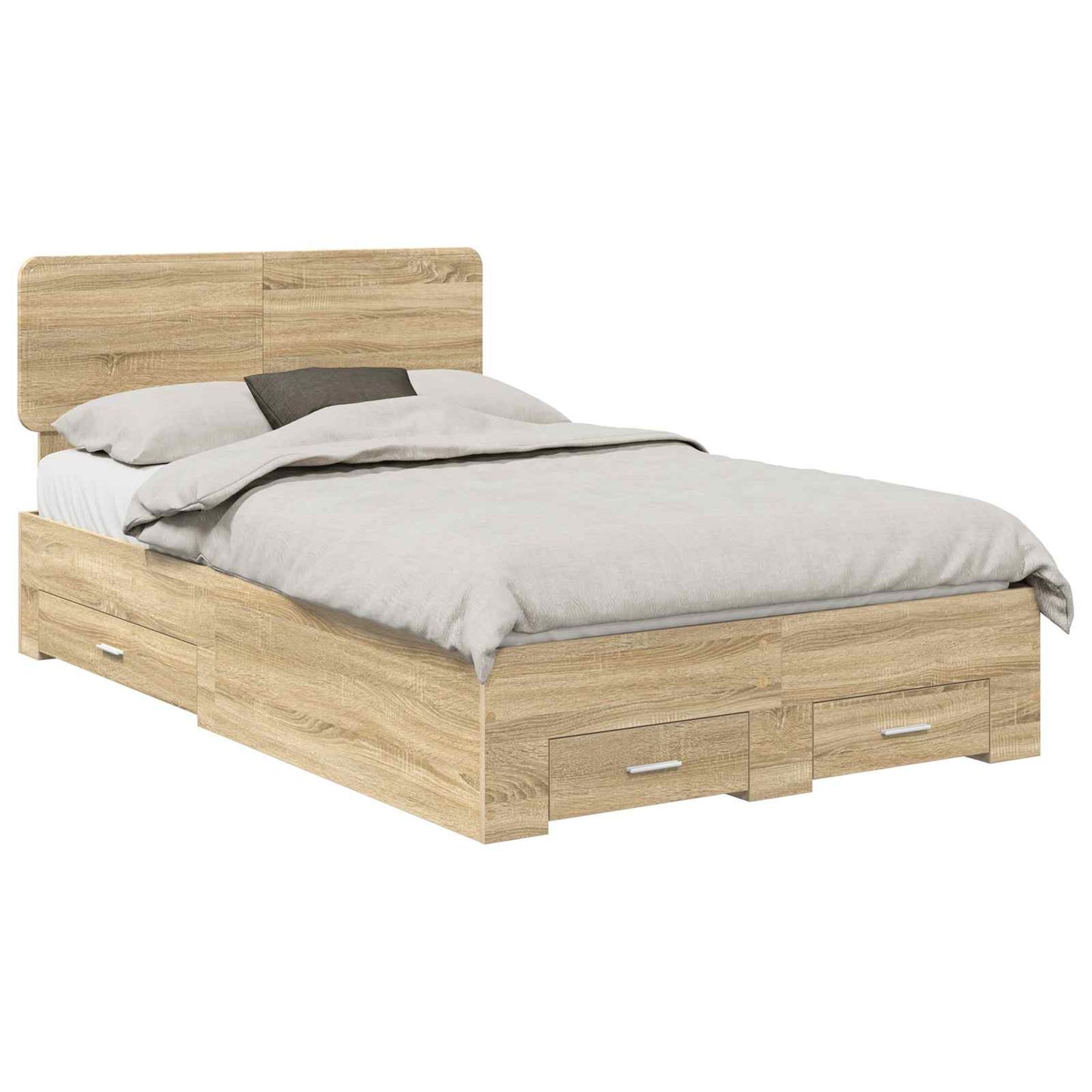 Bed Frame with Drawer Sonoma Oak 120 x 190 cm Engineered Wood