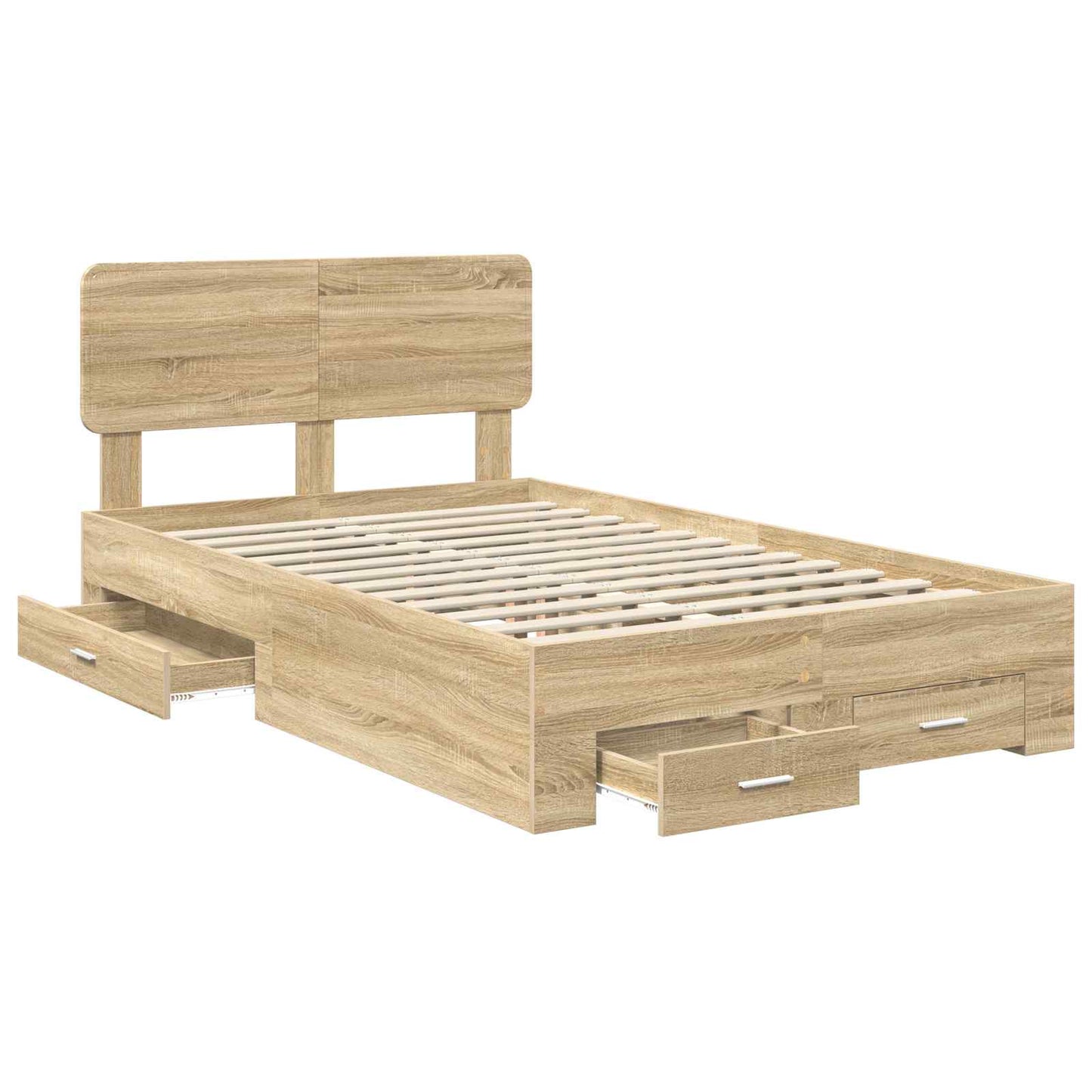 Bed Frame with Drawer Sonoma Oak 120 x 190 cm Engineered Wood