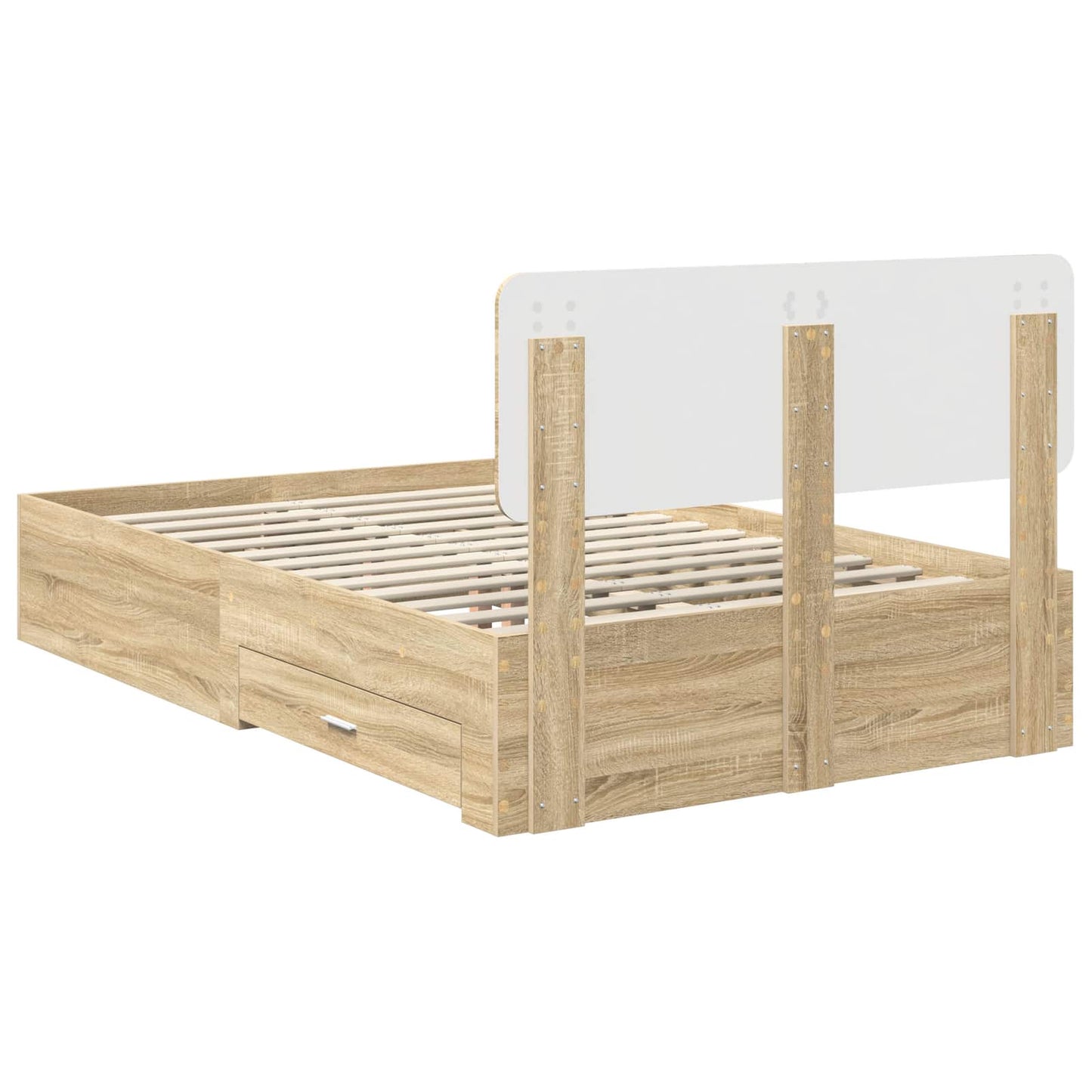 Bed Frame with Drawer Sonoma Oak 120 x 190 cm Engineered Wood