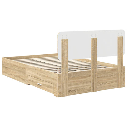 Bed Frame with Drawer Sonoma Oak 120 x 190 cm Engineered Wood