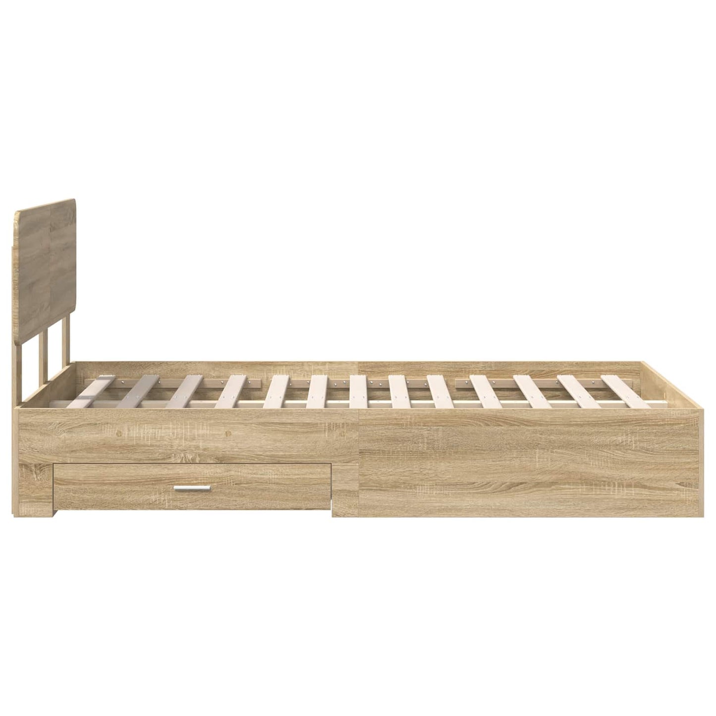 Bed Frame with Drawer Sonoma Oak 120 x 190 cm Engineered Wood