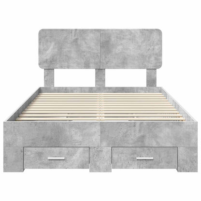Bed Frame Concrete Grey 120 x 190 cm Engineered Wood