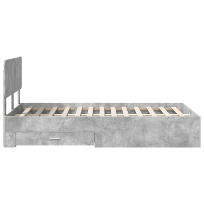 Bed Frame Concrete Grey 120 x 190 cm Engineered Wood