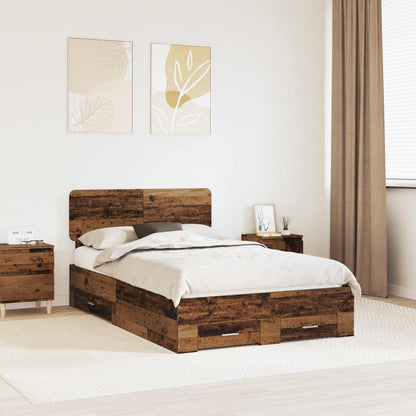 Bed Frame with Headboard Old Wood 120 x 190 cm Engineered Wood