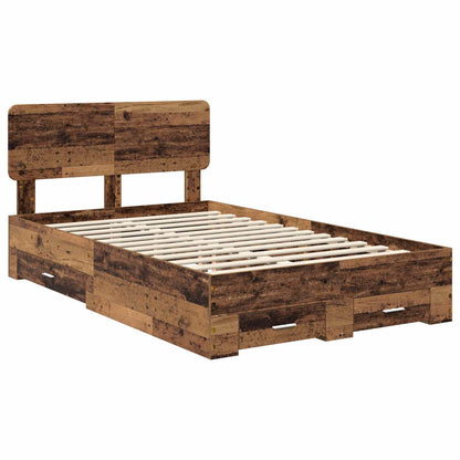 Bed Frame with Headboard Old Wood 120 x 190 cm Engineered Wood