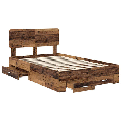 Bed Frame with Headboard Old Wood 120 x 190 cm Engineered Wood