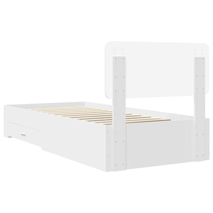Bed Frame with Headboard White 100 x 200 cm Engineered Wood