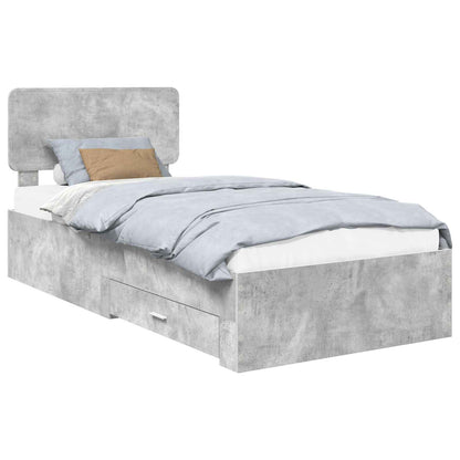 Bed Frame Concrete Grey 100 x 200 cm Engineered Wood