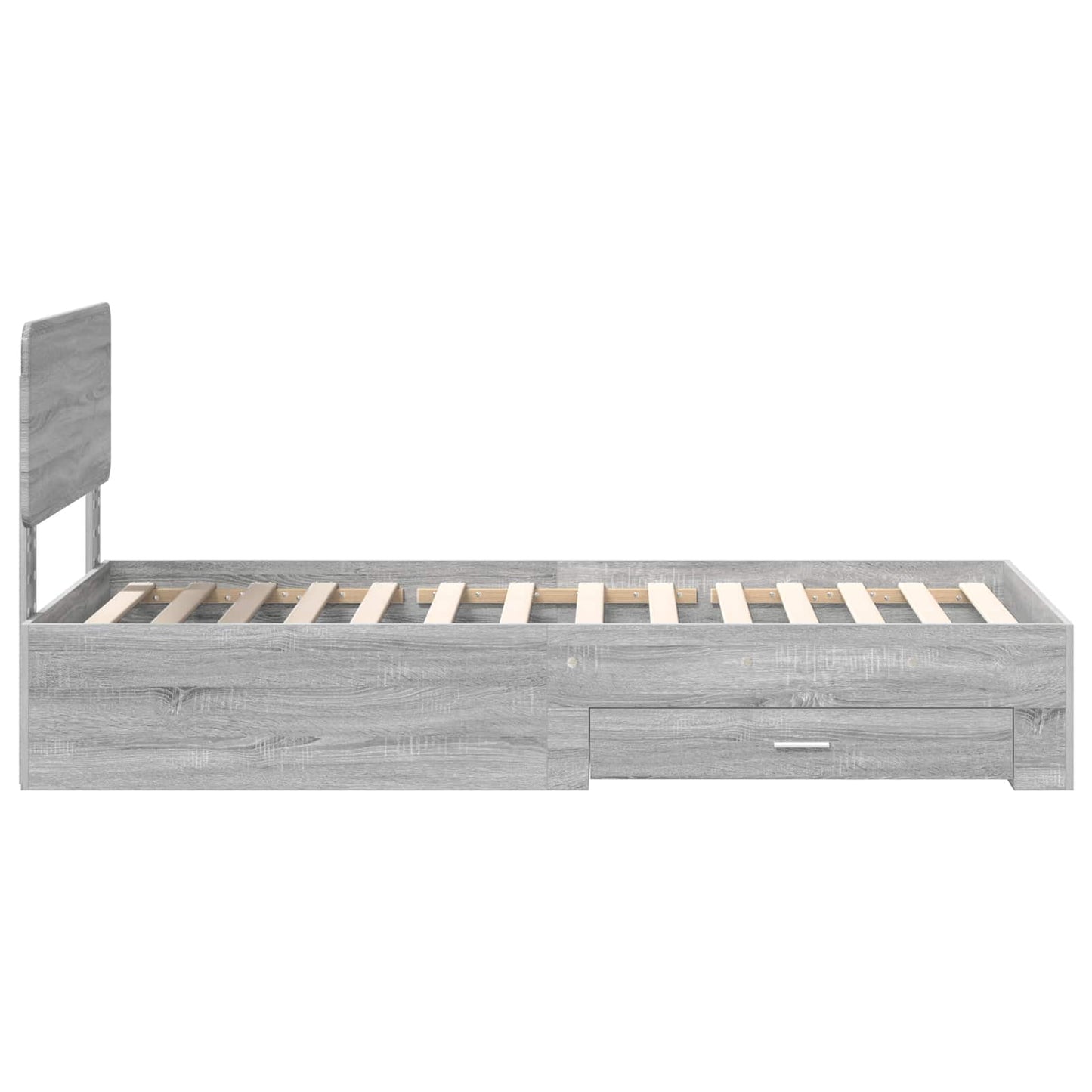 Bed Frame with Drawer Grey Sonoma 100 x 200 cm Engineered Wood