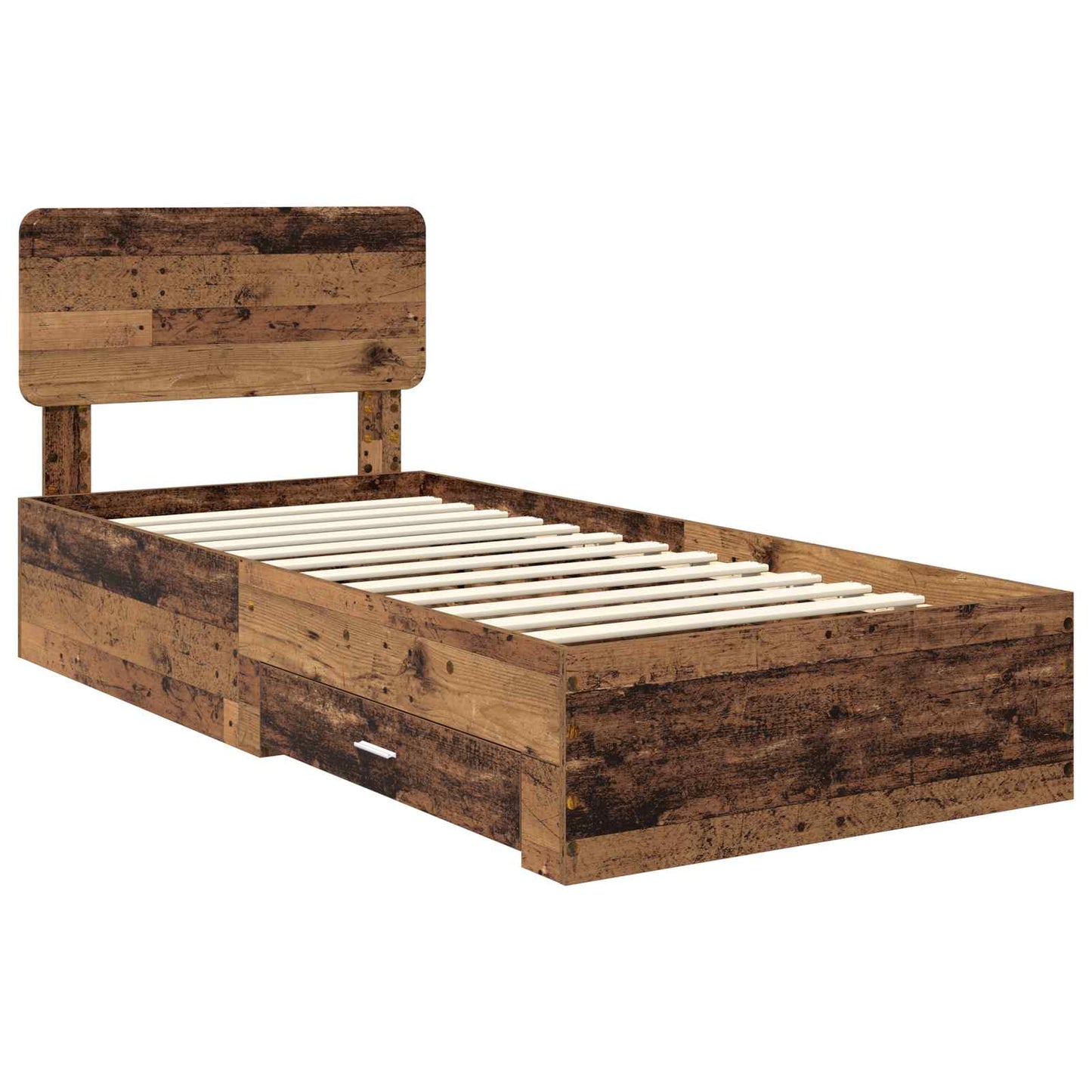 Bed Frame with Headboard Old Wood 100 x 200 cm Engineered Wood