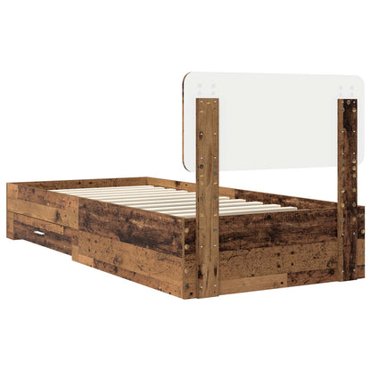 Bed Frame with Headboard Old Wood 100 x 200 cm Engineered Wood