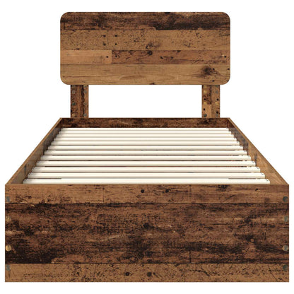 Bed Frame with Headboard Old Wood 100 x 200 cm Engineered Wood