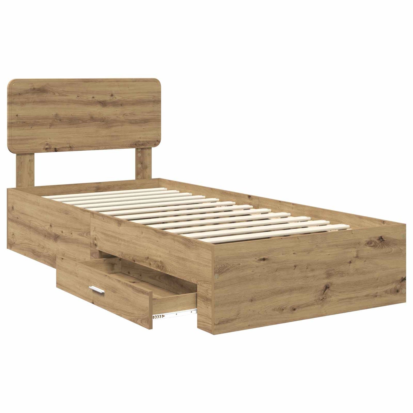 Bed Frame with Drawer Artisan Oak 100 x 200 cm Engineered Wood