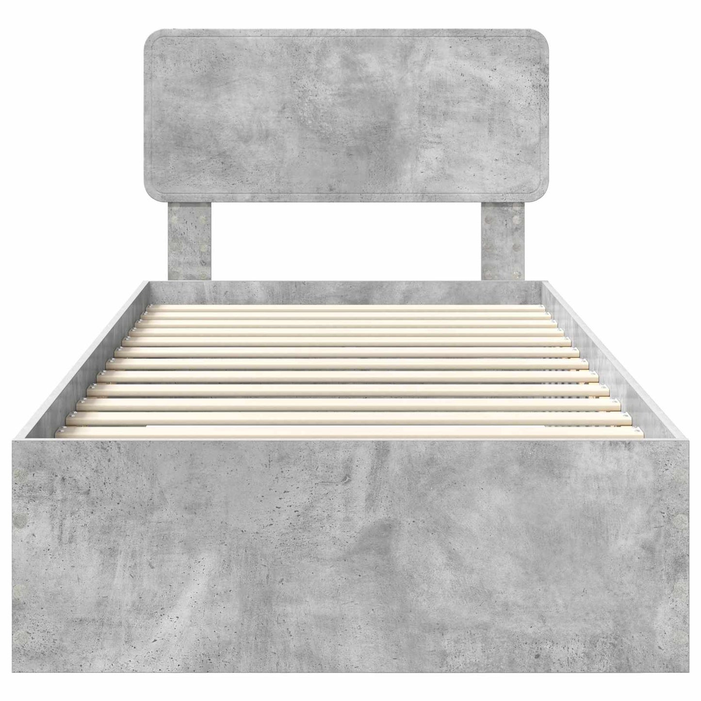 Bed Frame with Drawer Concrete Grey 90 x 200 cm Engineered Wood
