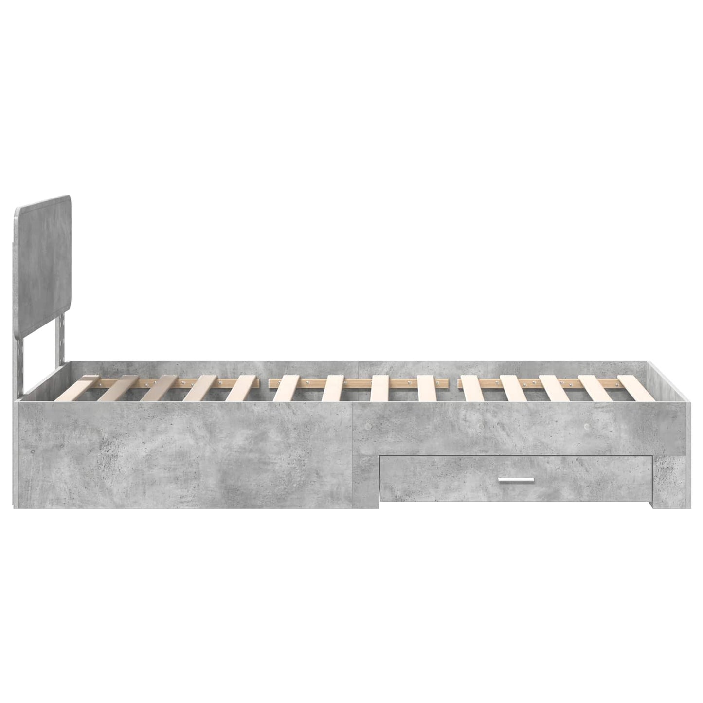 Bed Frame with Drawer Concrete Grey 90 x 200 cm Engineered Wood