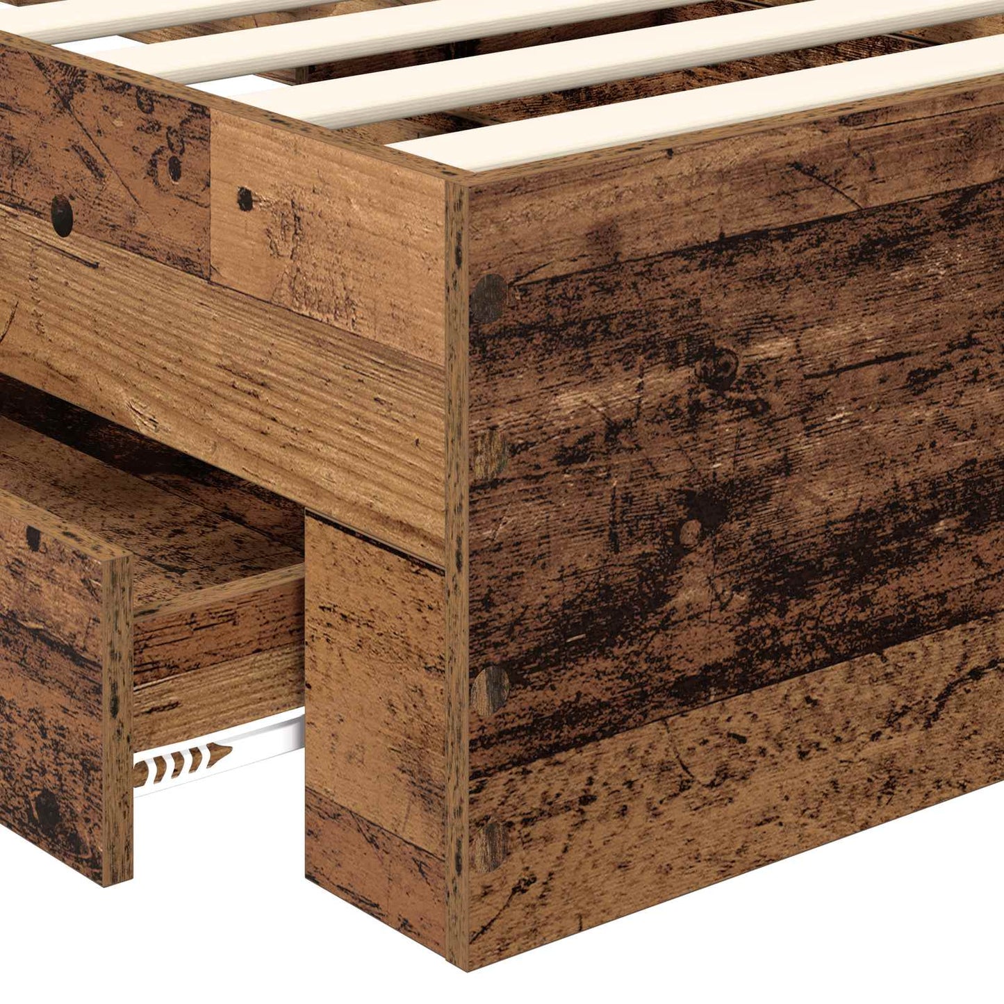 Bed Frame with Headboard Old Wood 90 x 200 cm Engineered Wood