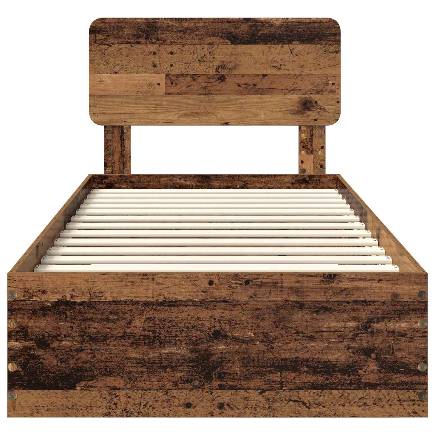 Bed Frame with Headboard Old Wood 90 x 200 cm Engineered Wood