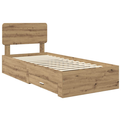 Bed Frame with Drawer Artisan Oak 90 x 200 cm Engineered Wood