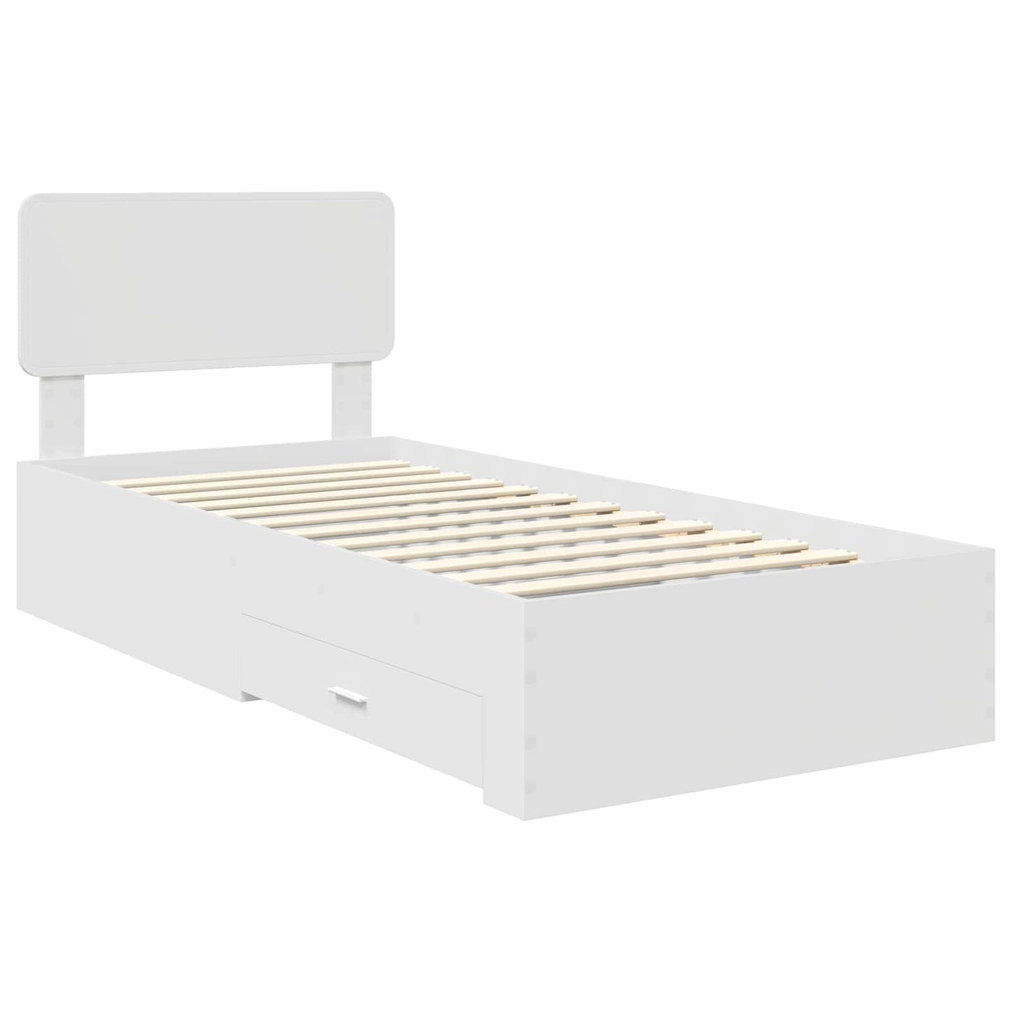 Bed Frame with Headboard White 90 x 190 cm Engineered Wood