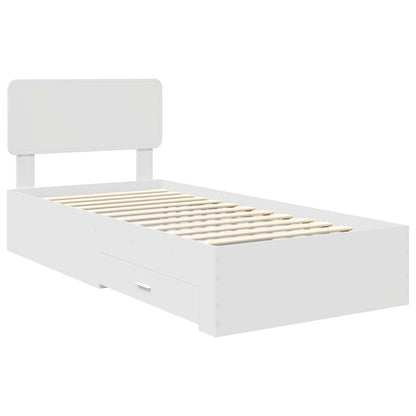 Bed Frame with Headboard White 90 x 190 cm Engineered Wood