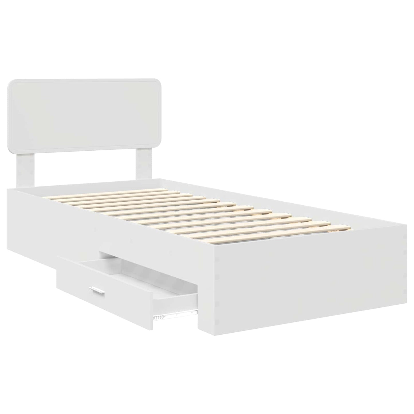 Bed Frame with Headboard White 90 x 190 cm Engineered Wood