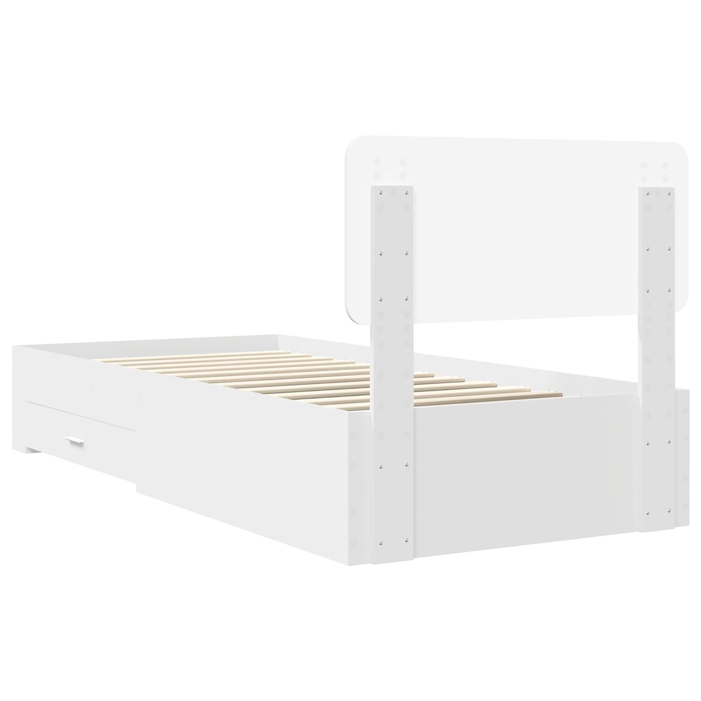 Bed Frame with Headboard White 90 x 190 cm Engineered Wood