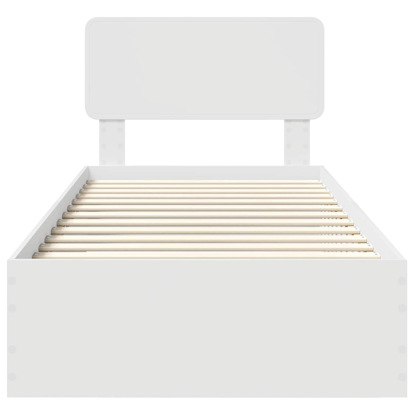 Bed Frame with Headboard White 90 x 190 cm Engineered Wood