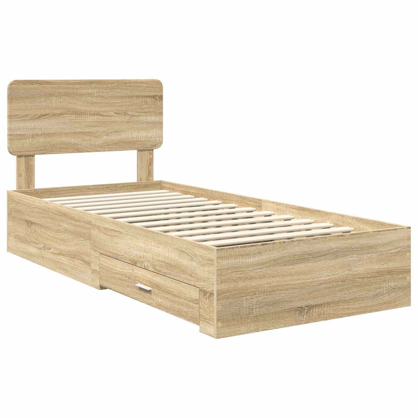 Bed Frame with Headboard Sonoma Oak 90 x 190 cm Engineered Wood