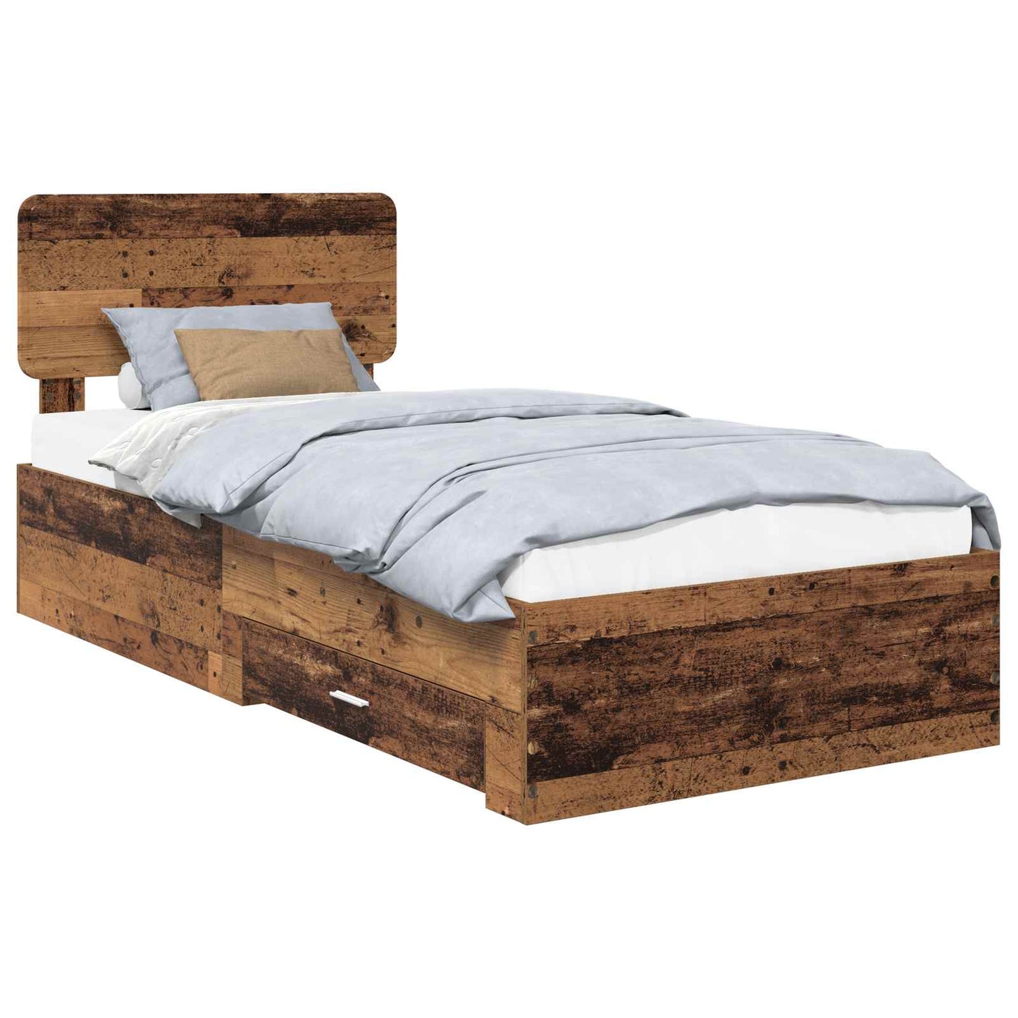 Bed Frame with Headboard Old Wood 90 x 190 cm Engineered Wood