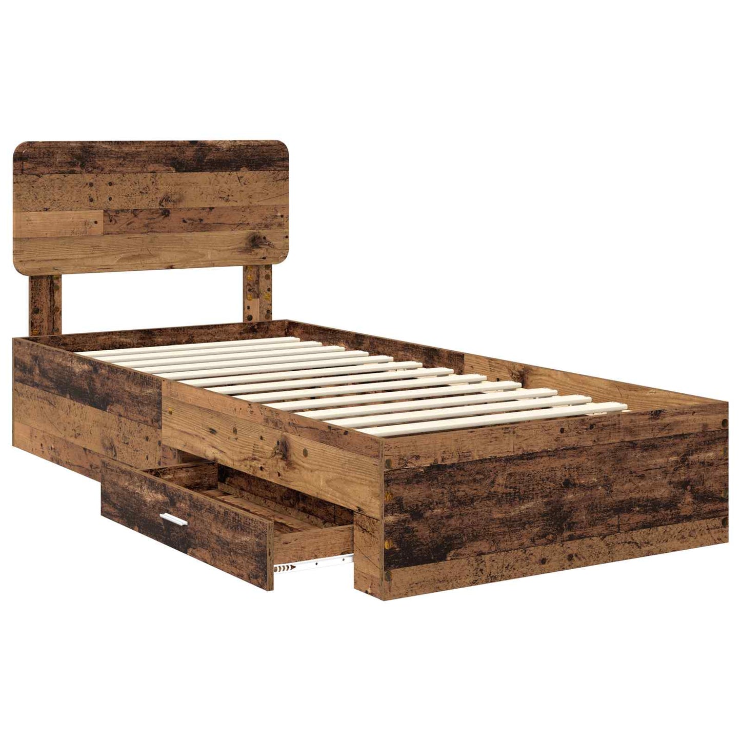 Bed Frame with Headboard Old Wood 90 x 190 cm Engineered Wood