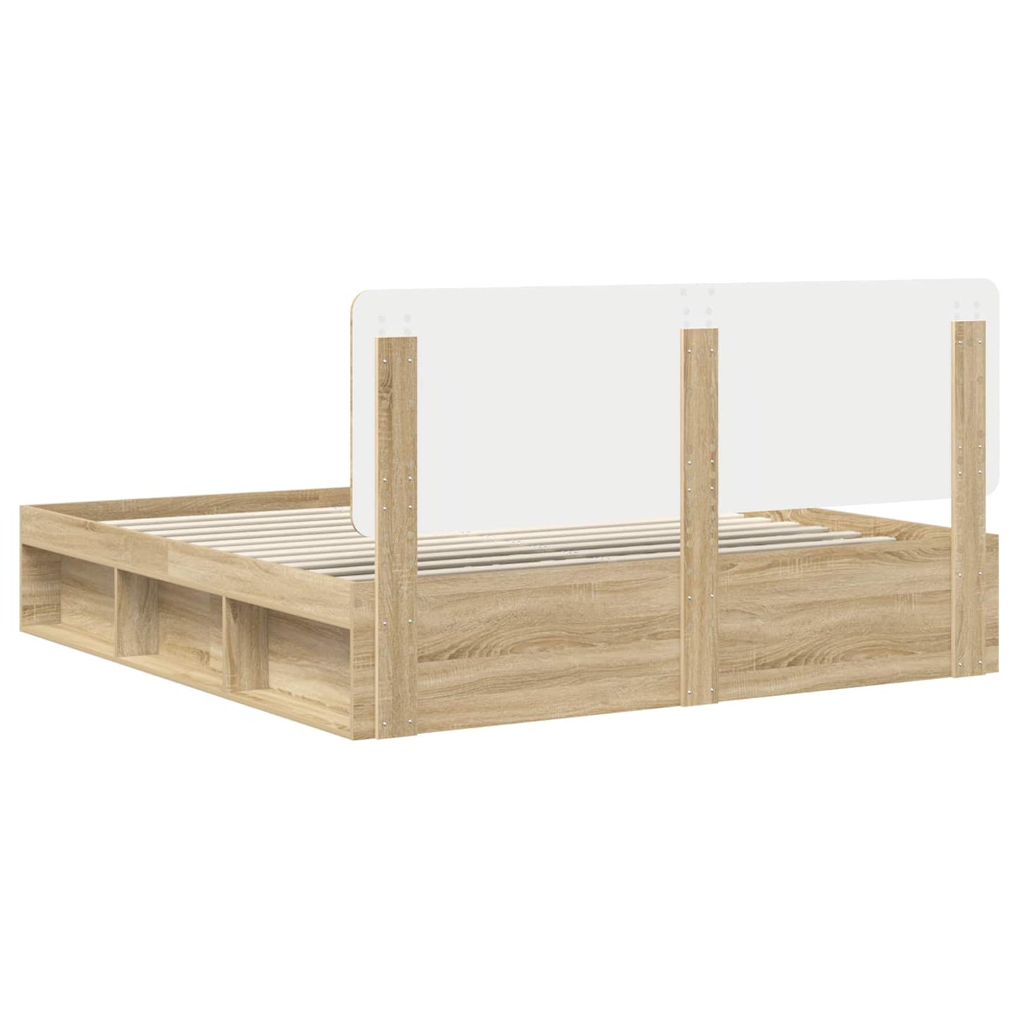 Bed Frame with Headboard Sonoma 200 x 200 cm Solid Pine Wood