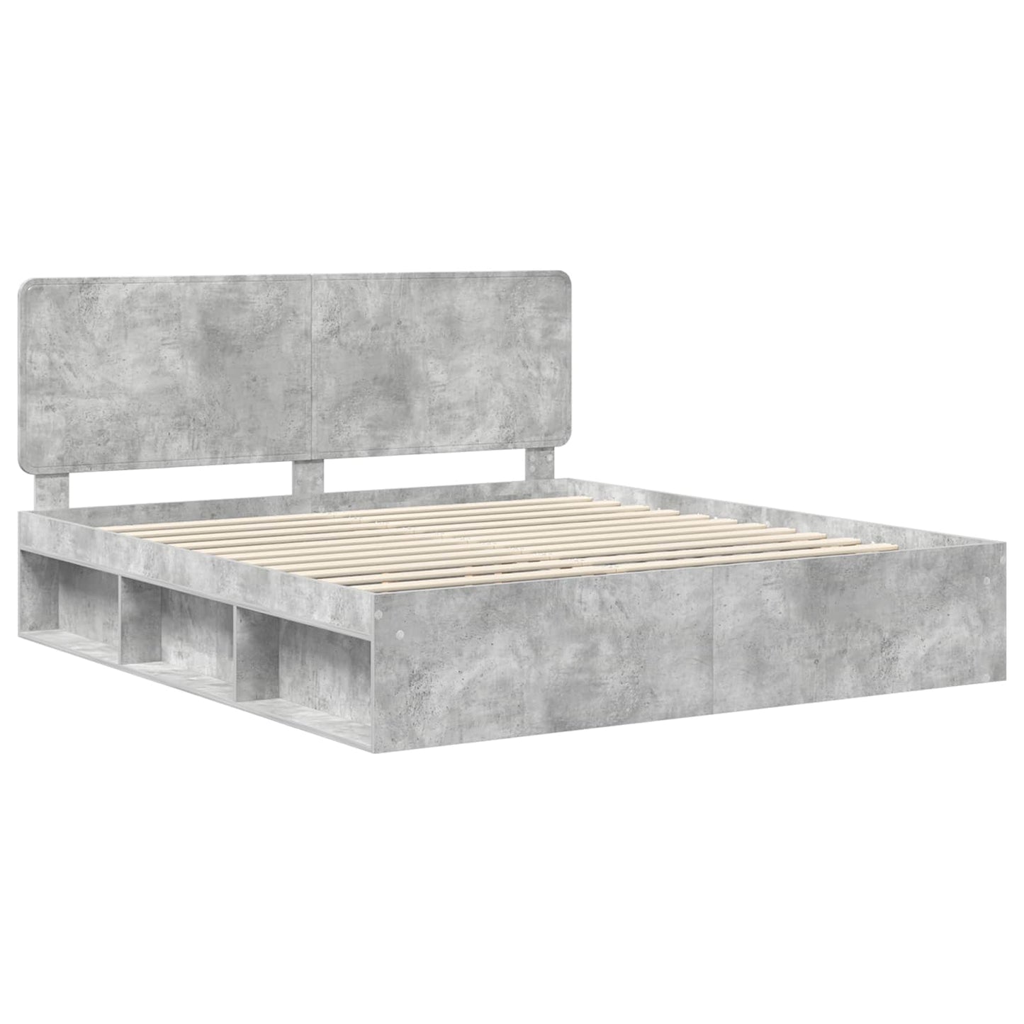 Bed Frame with Headboard Concerte 200 x 200 cm Solid Pine Wood