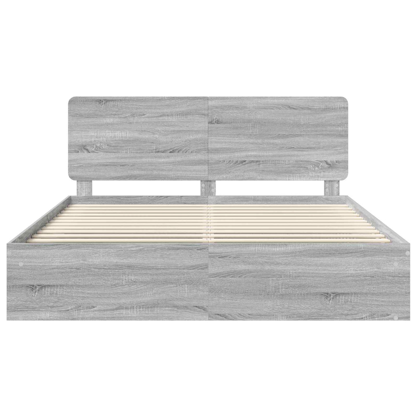 Bed Frame Grey Sonoma 200 x 200 cm Solid Pine Wood