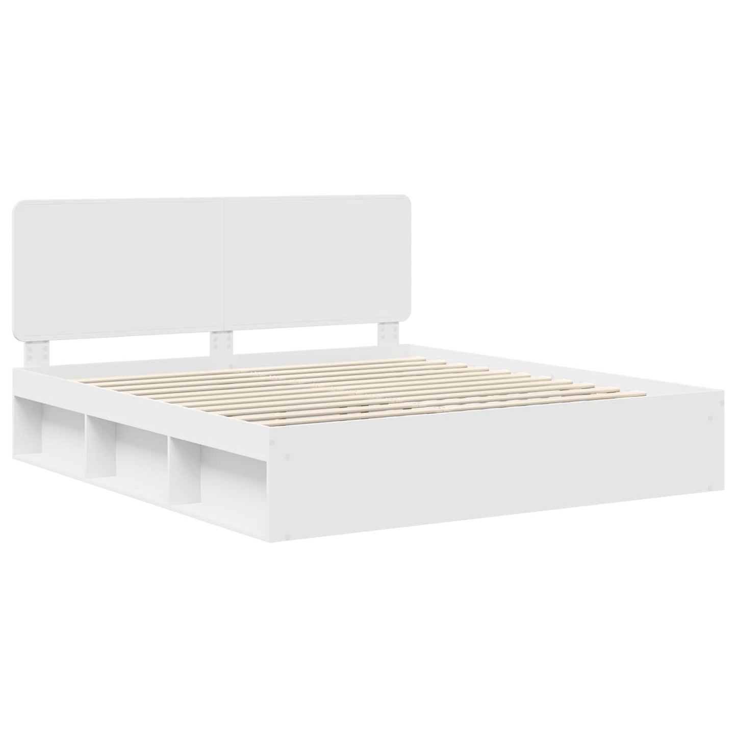 Bed Frame with Headboard White 180 x 200 cm Solid Pine Wood