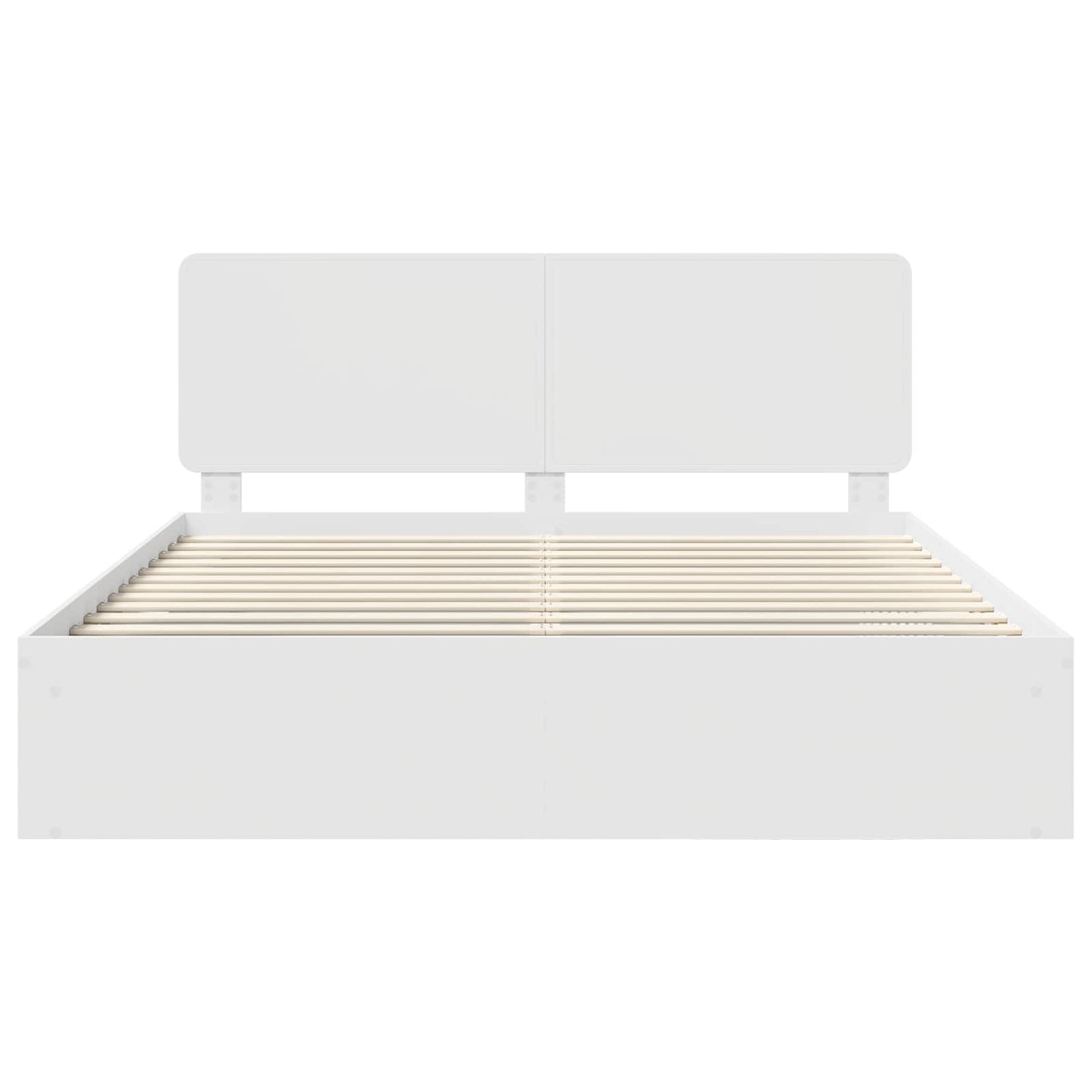 Bed Frame with Headboard White 180 x 200 cm Solid Pine Wood