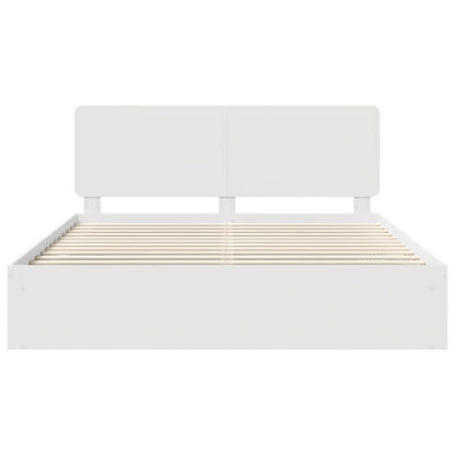 Bed Frame with Headboard White 180 x 200 cm Solid Pine Wood