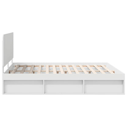 Bed Frame with Headboard White 180 x 200 cm Solid Pine Wood