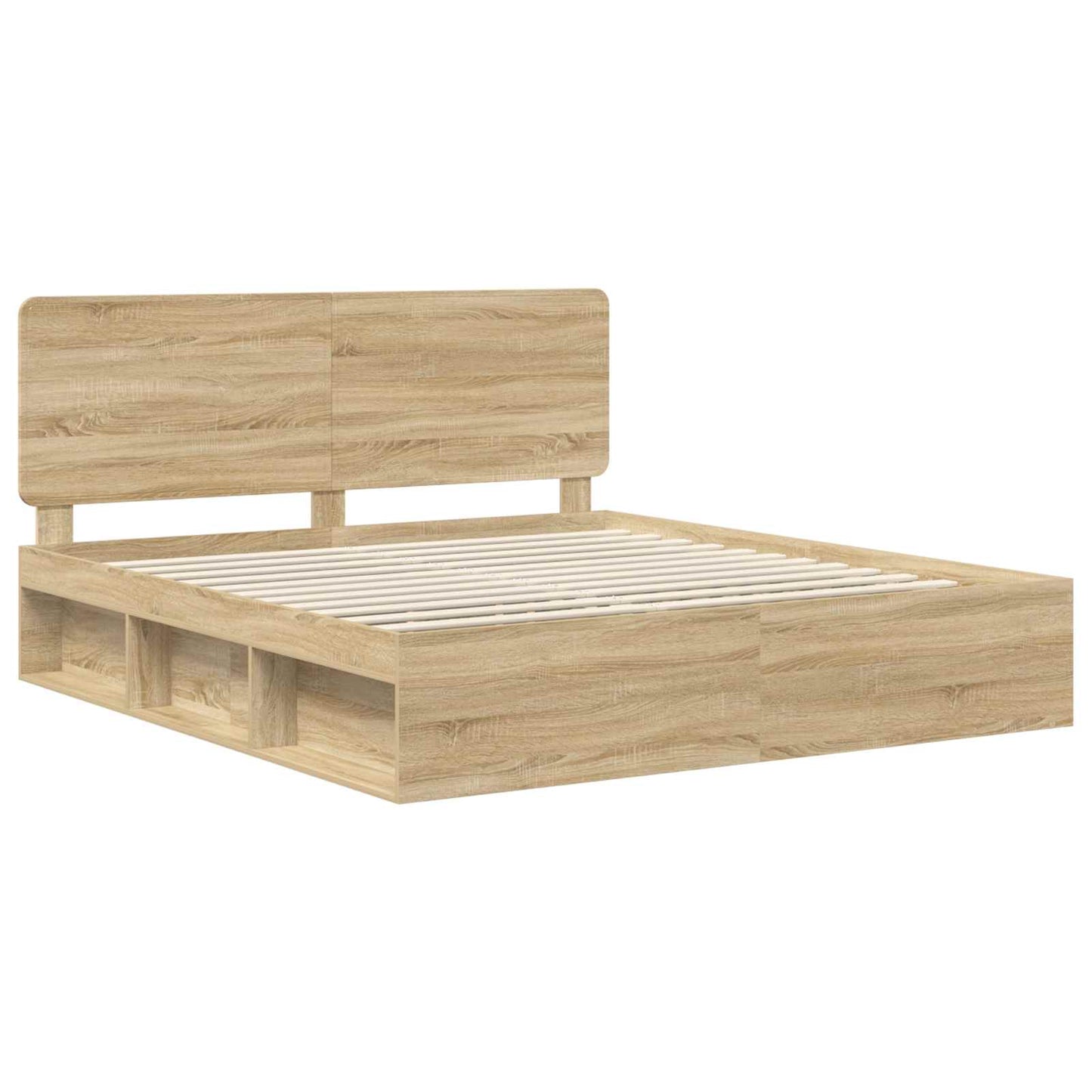 Bed Frame with Headboard Sonoma 180 x 200 cm Solid Pine Wood