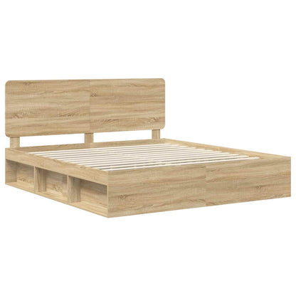 Bed Frame with Headboard Sonoma 180 x 200 cm Solid Pine Wood