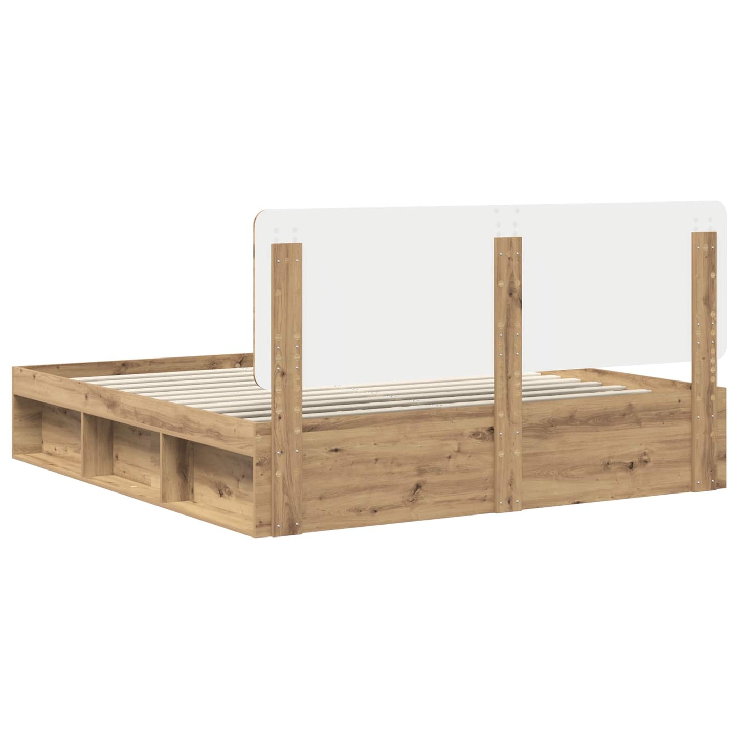Bed Frame Artisian Oak 180 x 200 cm Solid Pine Wood