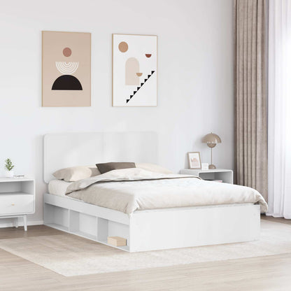 Bed Frame with Headboard White 160 x 200 cm Solid Pine Wood