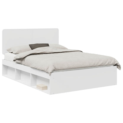 Bed Frame with Headboard White 160 x 200 cm Solid Pine Wood