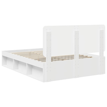 Bed Frame with Headboard White 160 x 200 cm Solid Pine Wood