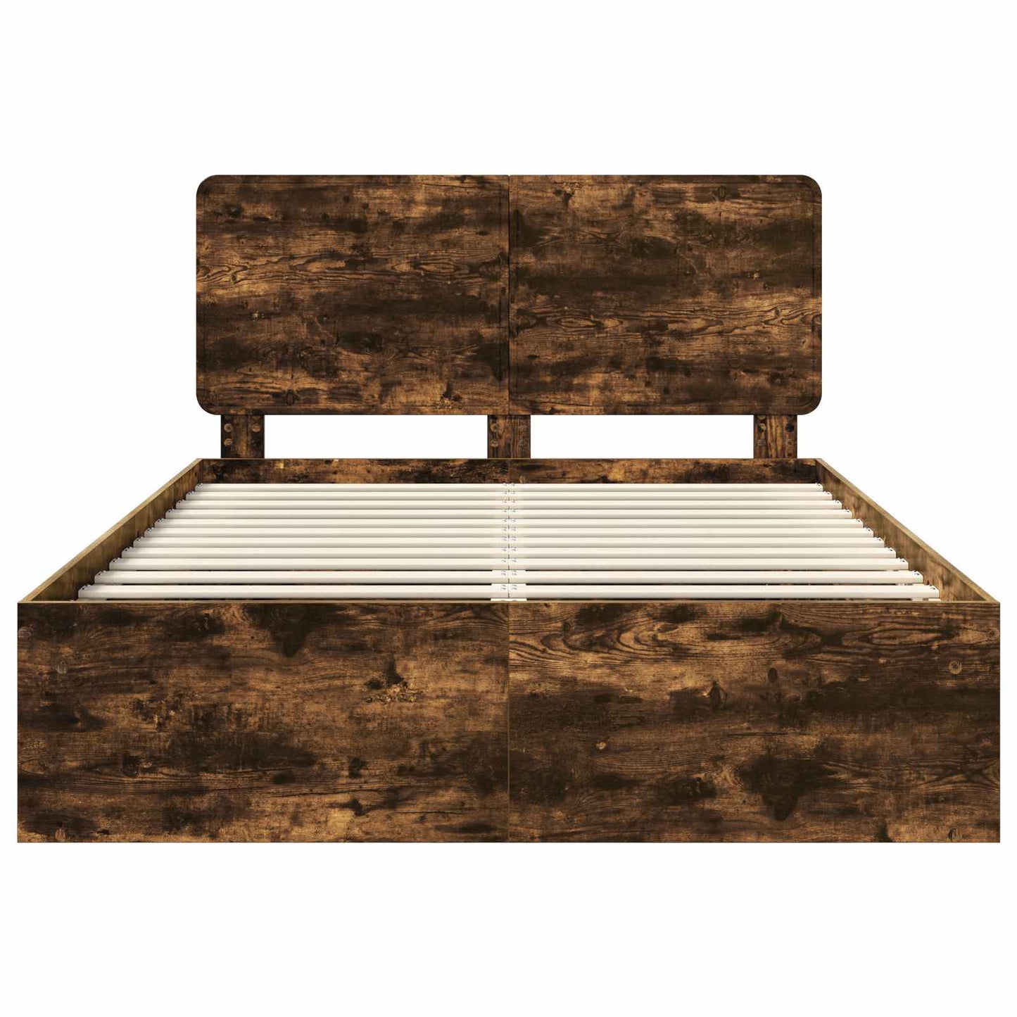 Bed Frame Smoked Oak 160 x 200 cm Solid Pine Wood