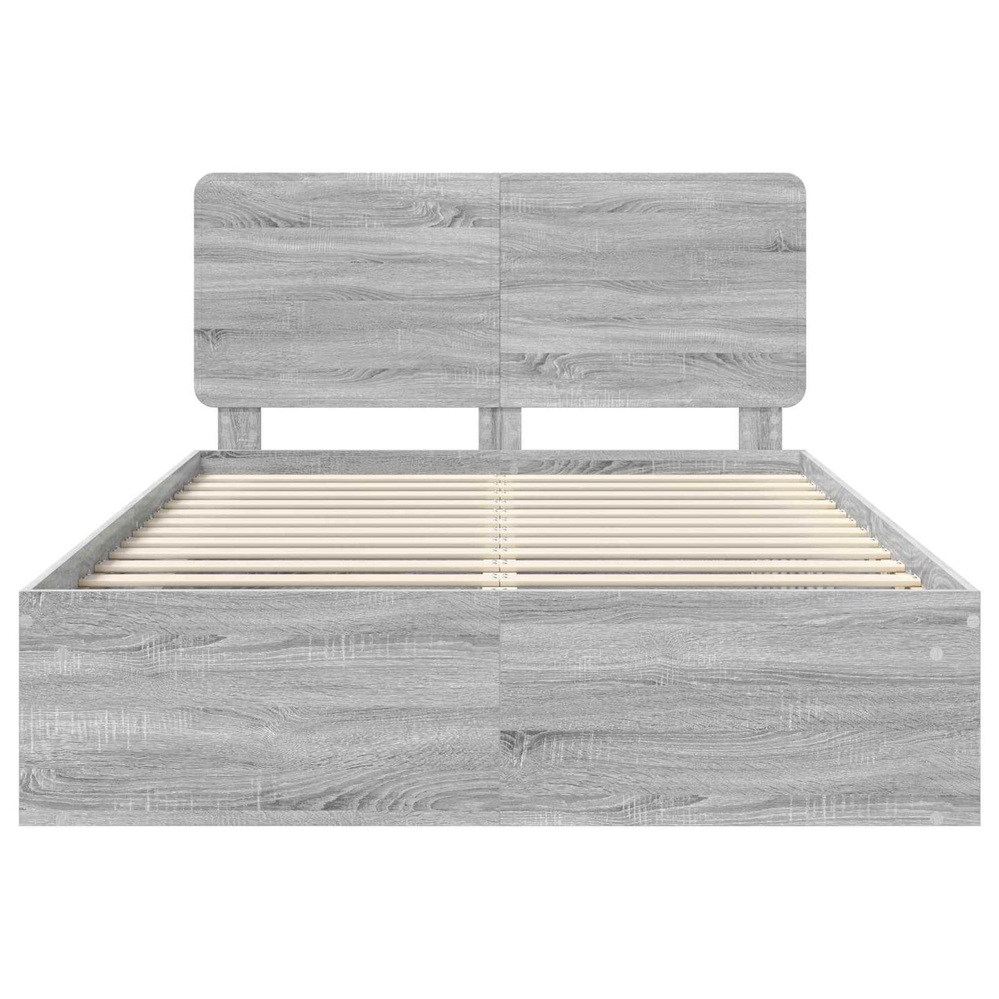 Bed Frame Grey Sonoma 160 x 200 cm Solid Pine Wood