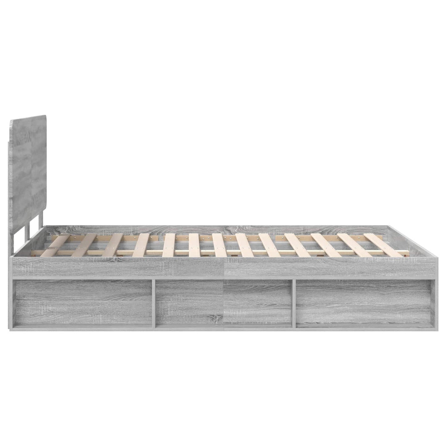 Bed Frame Grey Sonoma 160 x 200 cm Solid Pine Wood