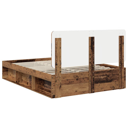 Bed Frame with Headboard Old Wood 160 x 200 cm Solid Pine Wood