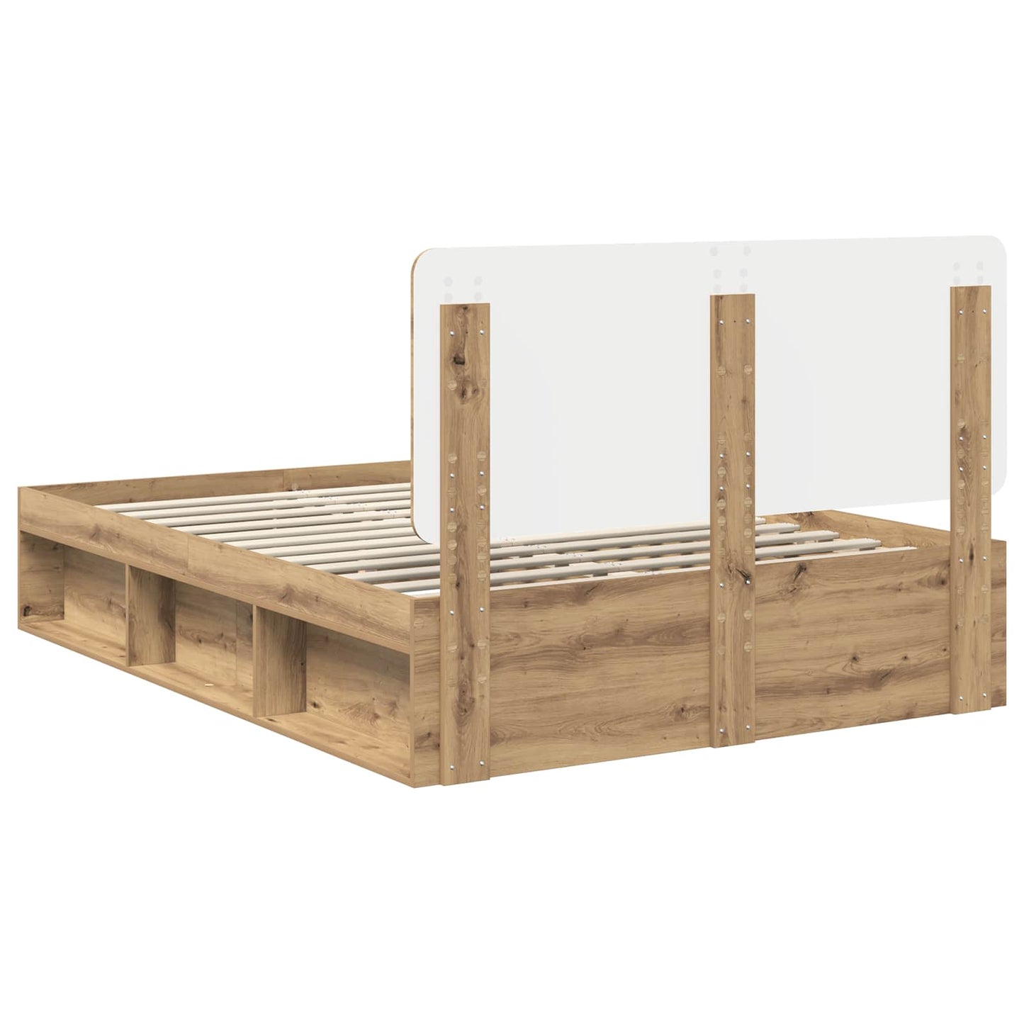 Bed Frame Artisian Oak 160 x 200 cm Solid Pine Wood