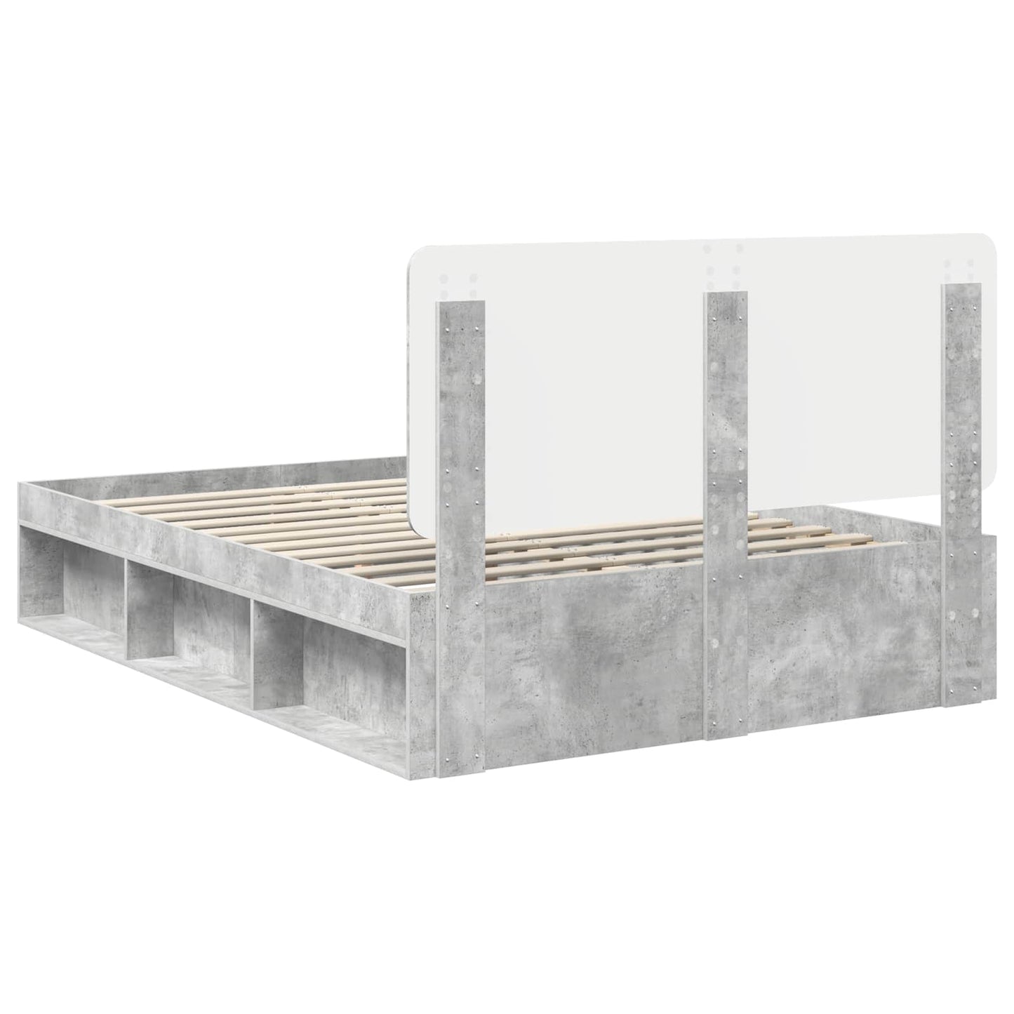 Bed Frame Concerte Grey 150 x 200 cm Solid Pine Wood