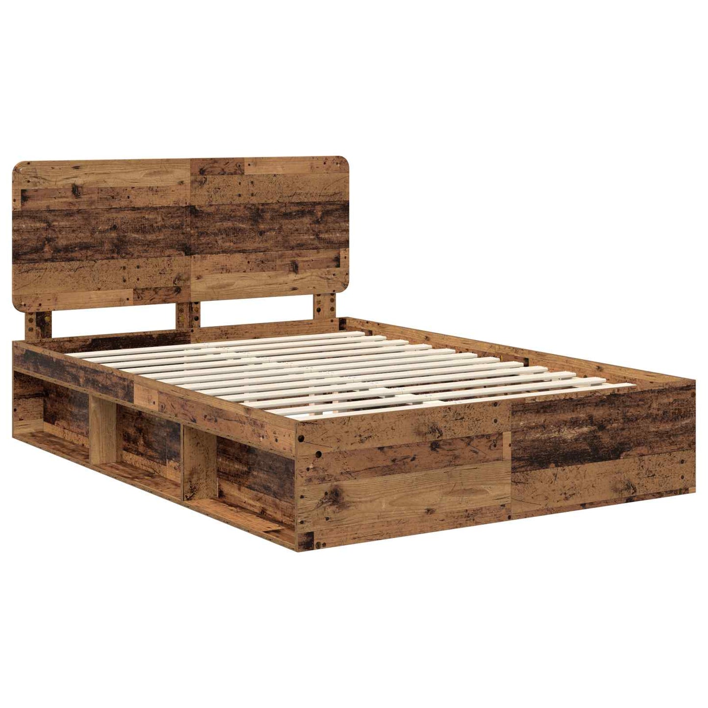 Bed Frame with Headboard Old Wood 150 x 200 cm Solid Pine Wood